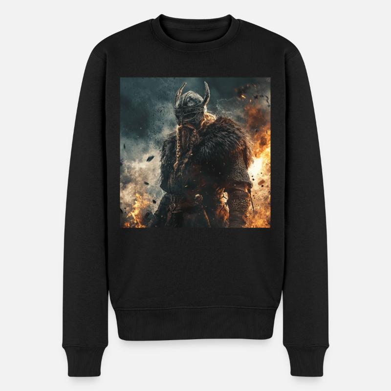 Wikinger - Männer Premium Bio Pullover - Schwarz