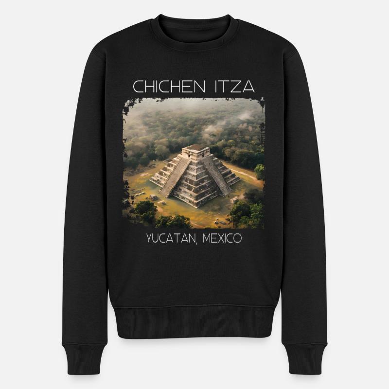 Chichén Itzá - Männer Premium Bio Pullover - Schwarz