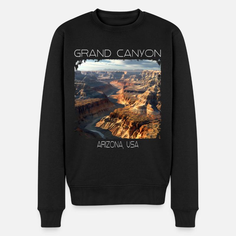 Grand Canyon - Männer Premium Bio Pullover - Schwarz