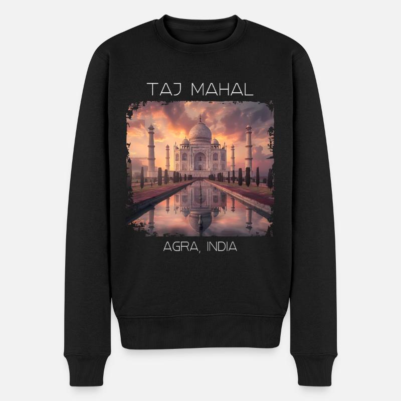 Taj Mahal - Männer Premium Bio Pullover - Schwarz
