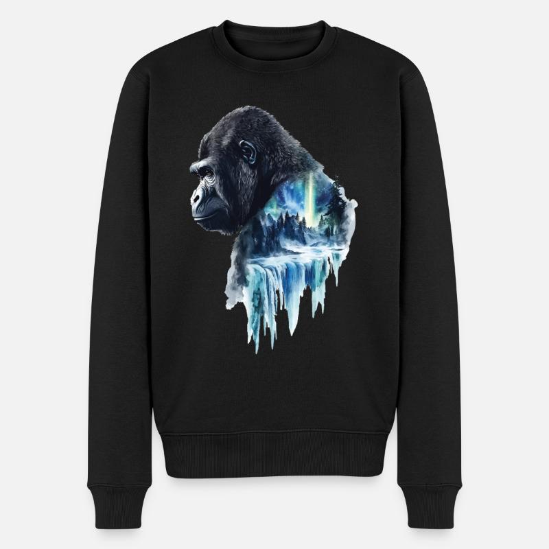 Gorilla - Männer Premium Bio Pullover - Schwarz