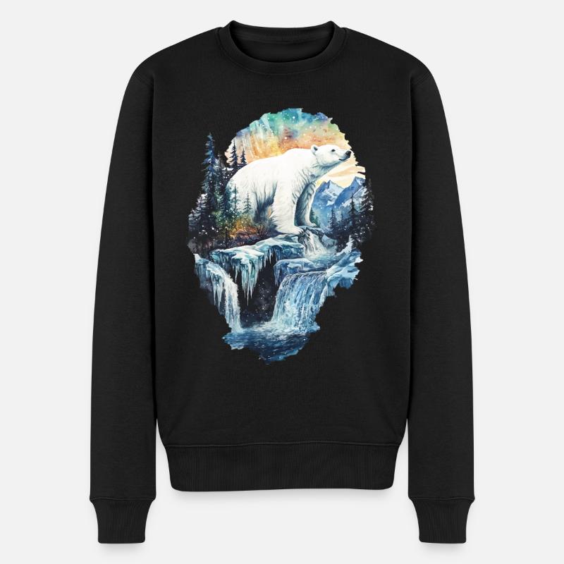Eisbär - Männer Premium Bio Pullover - Schwarz
