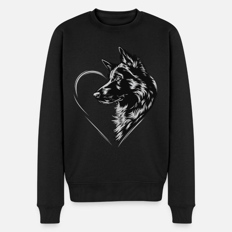 Deutscher Schäferhund - Männer Premium Bio Pullover - Schwarz