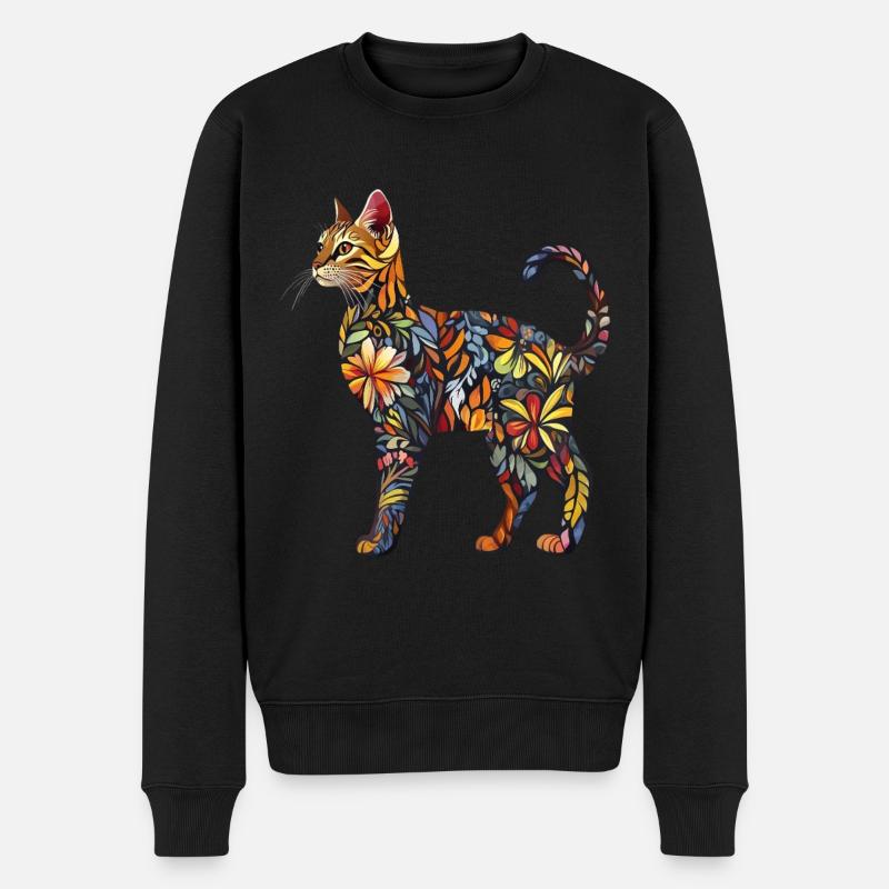 Bengalen - Männer Premium Bio Pullover - Schwarz