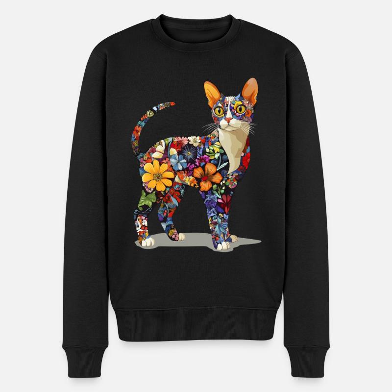 Devon Rex - Männer Premium Bio Pullover - Schwarz