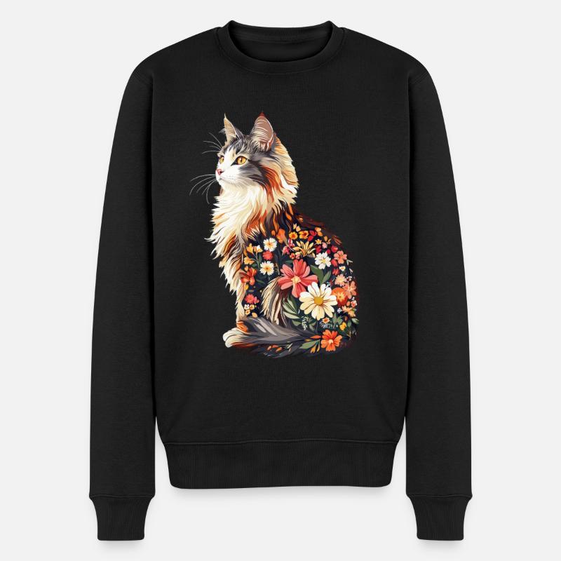 Maine Coon - Männer Premium Bio Pullover - Schwarz