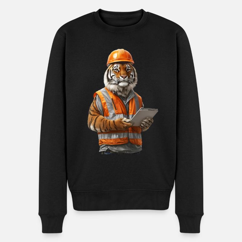 Tiger - Männer Premium Bio Pullover - Schwarz