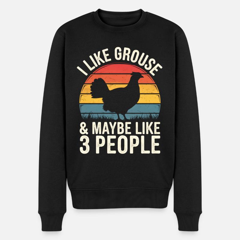 Auerhahn - Männer Premium Bio Pullover - Schwarz