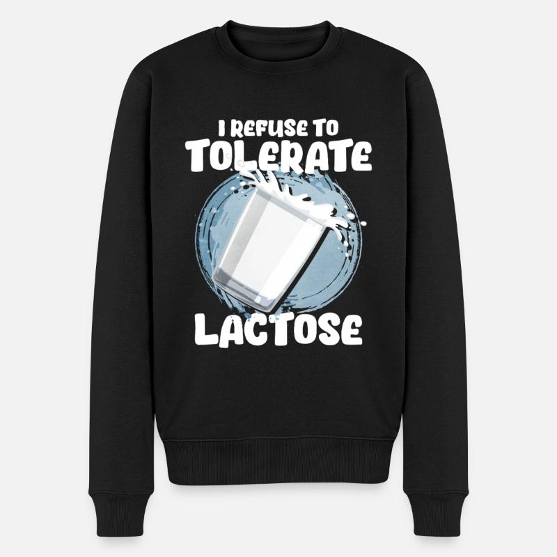 Laktose - Männer Premium Bio Pullover - Schwarz