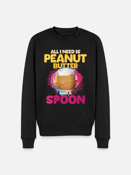 Erdnussbutter - Männer Premium Bio Pullover - Schwarz