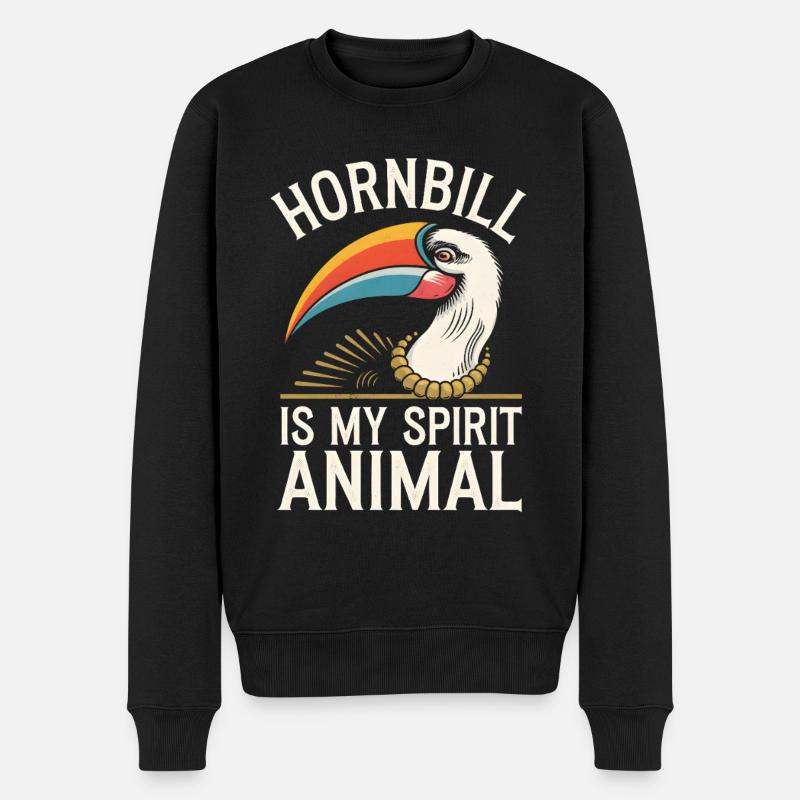 Nashornvogel - Männer Premium Bio Pullover - Schwarz