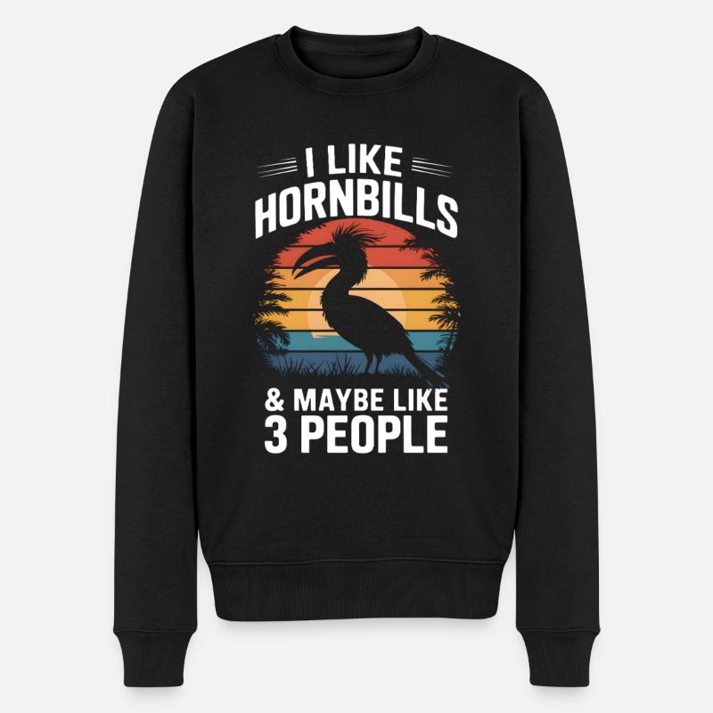 Nashornvogel - Männer Premium Bio Pullover - Schwarz