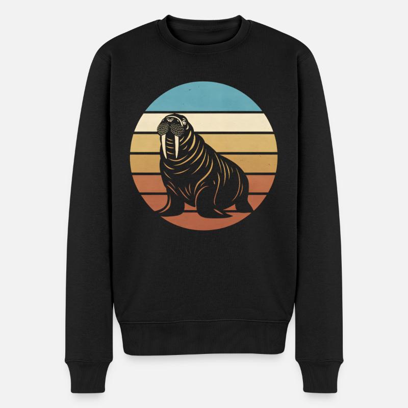 Walross - Männer Premium Bio Pullover - Schwarz