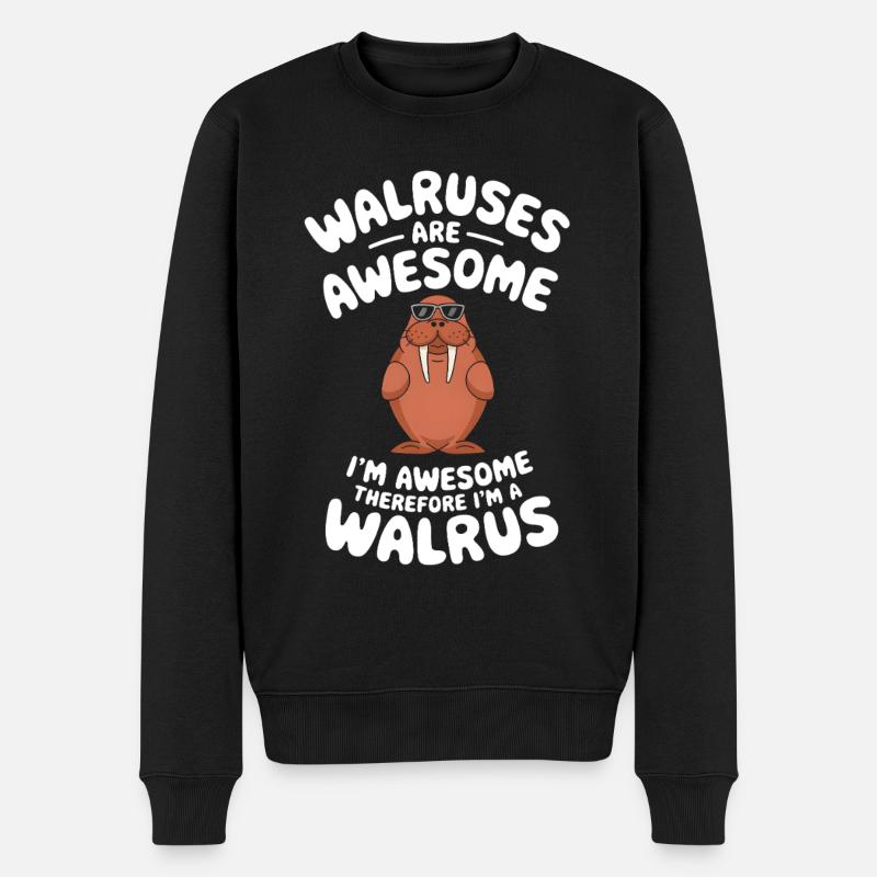 Walross - Männer Premium Bio Pullover - Schwarz