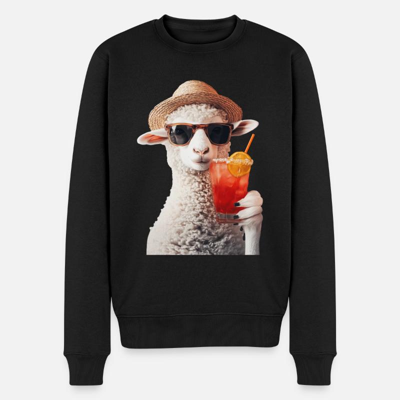Schaf - Männer Premium Bio Pullover - Schwarz