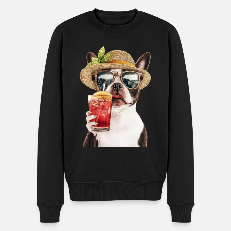 Boston Pitbull Terrier - Männer Premium Bio Pullover - Schwarz