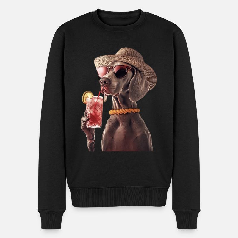 Weimaraner - Männer Premium Bio Pullover - Schwarz