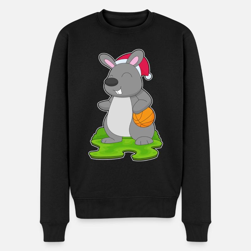 Basket-ball de Noël Bunny - Pull Premium bio Homme - noir