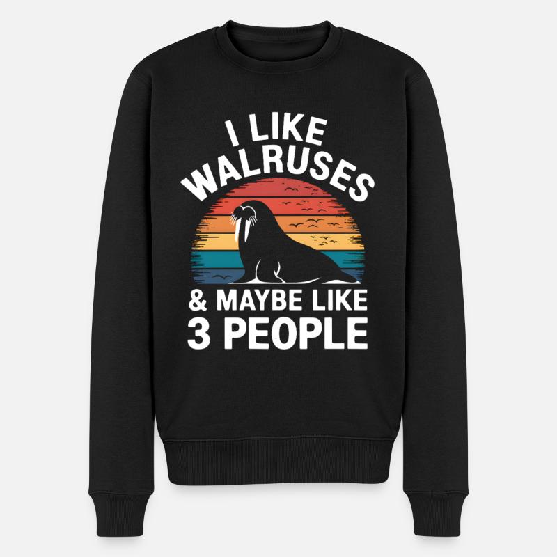 Walross - Männer Premium Bio Pullover - Schwarz