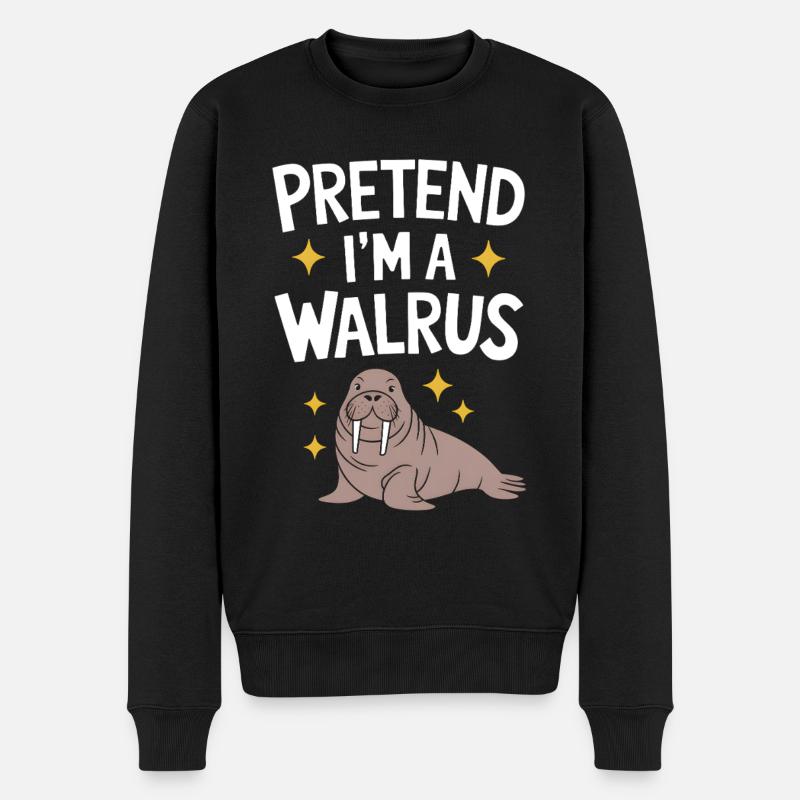 Walross - Männer Premium Bio Pullover - Schwarz