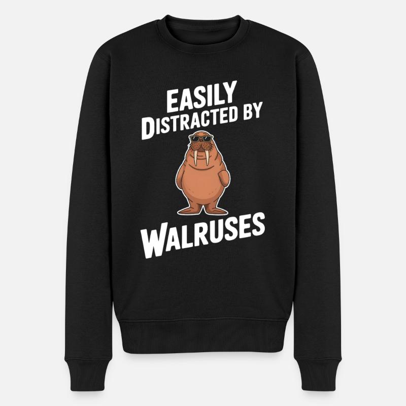 Walross - Männer Premium Bio Pullover - Schwarz