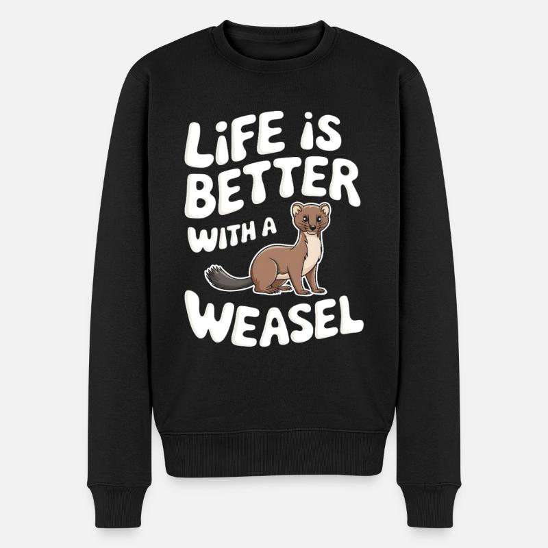 Wiesel - Männer Premium Bio Pullover - Schwarz