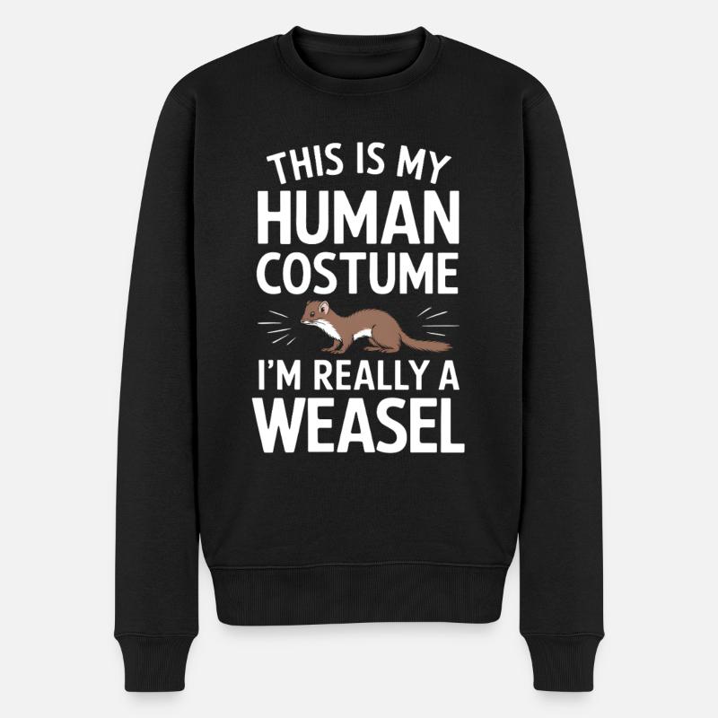 Wiesel - Männer Premium Bio Pullover - Schwarz