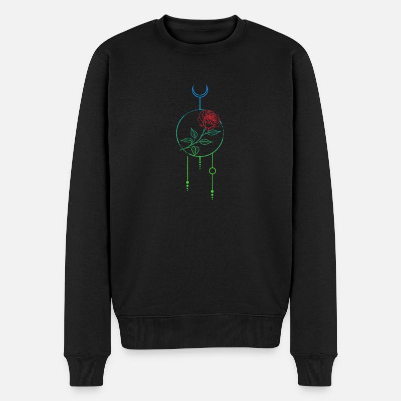 Himmlischer Rosentraum - Männer Premium Bio Pullover - Schwarz