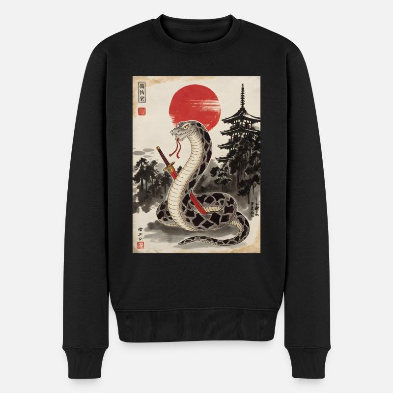 Samurai - Männer Premium Bio Pullover - Schwarz