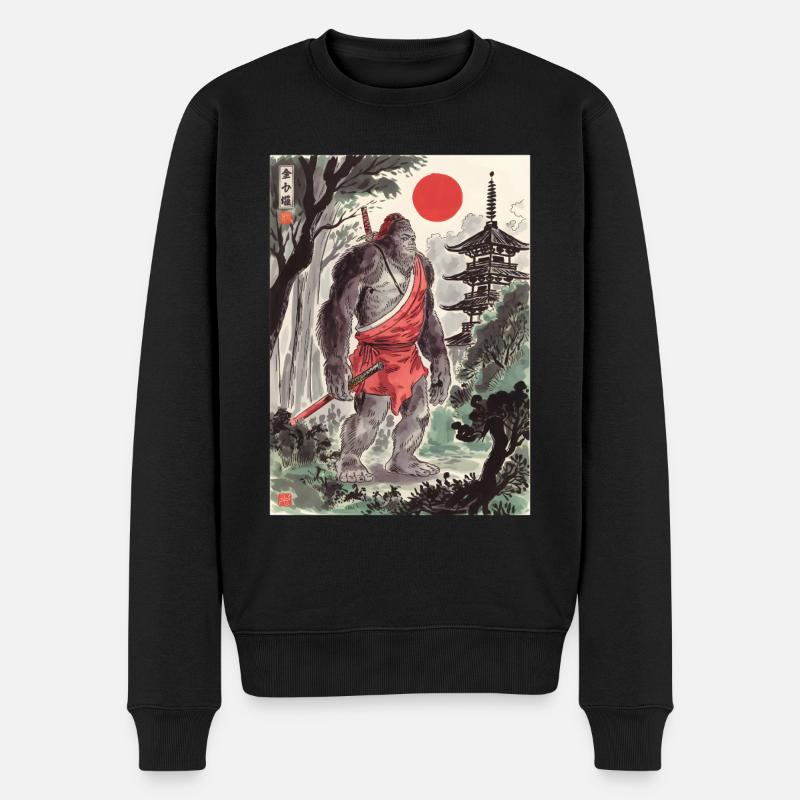 Samurai - Männer Premium Bio Pullover - Schwarz