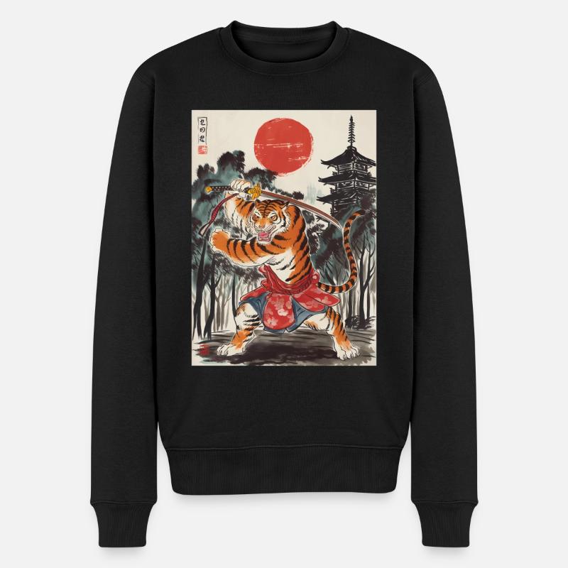 Samurai - Männer Premium Bio Pullover - Schwarz