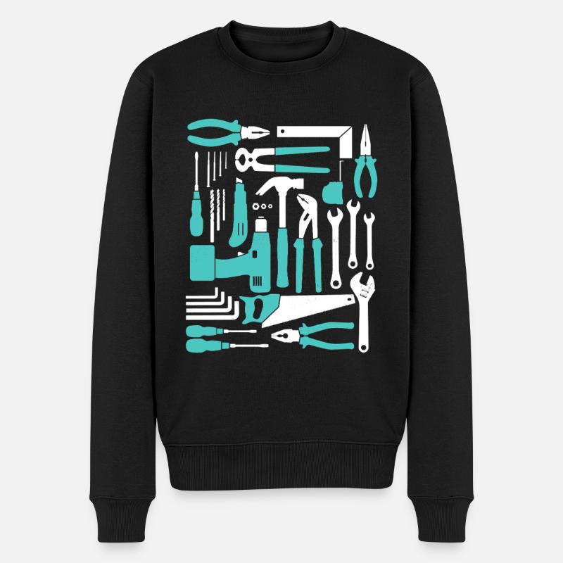 Schrauber Bastler Handwerker Heimwerker Werkzeug - Männer Premium Bio Pullover - Schwarz