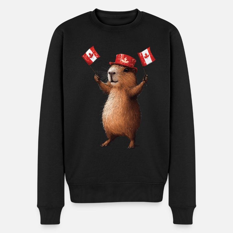 Wasserschwein - Männer Premium Bio Pullover - Schwarz