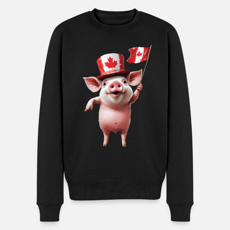 Schwein - Männer Premium Bio Pullover - Schwarz