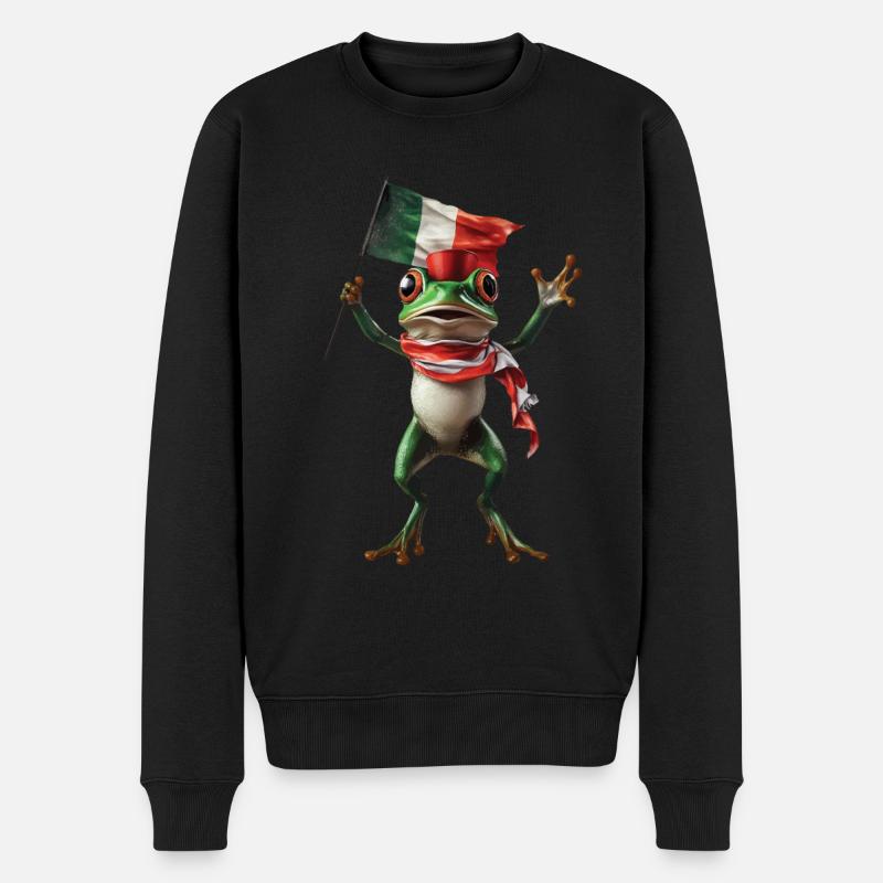 Frosch - Männer Premium Bio Pullover - Schwarz
