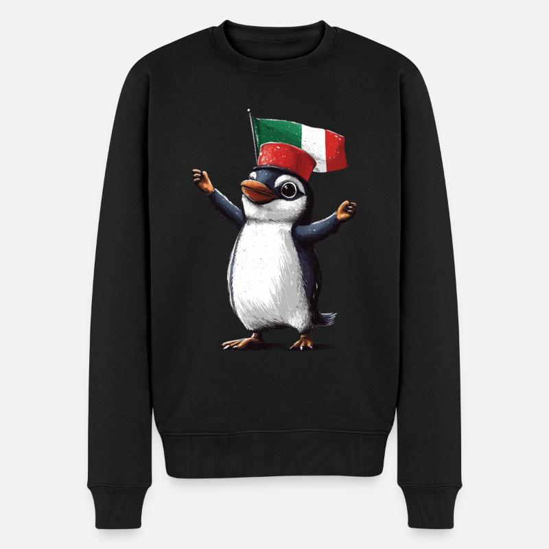 Pinguin - Männer Premium Bio Pullover - Schwarz