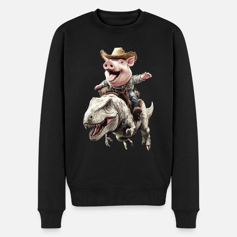 Schwein - Männer Premium Bio Pullover - Schwarz