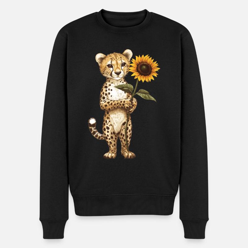 Giraffe - Männer Premium Bio Pullover - Schwarz