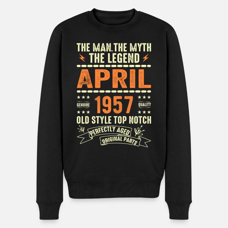 AVRIL 1957, AVRIL 1957 - Pull Premium bio Homme - noir
