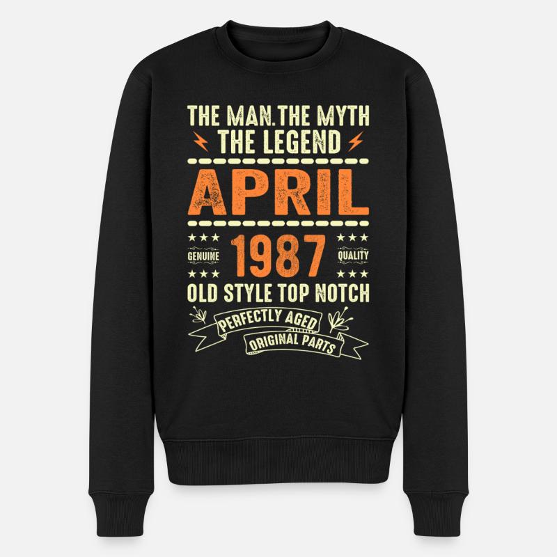 Avril 1987, AVRIL 1987 - Pull Premium bio Homme - noir