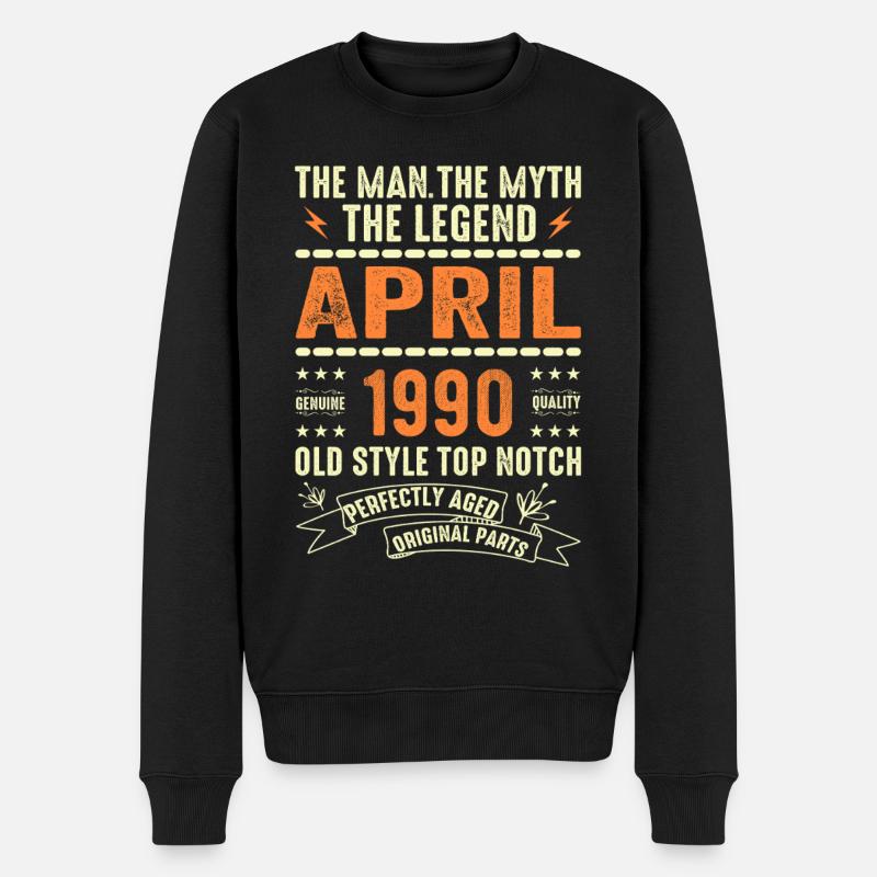 Avril 1990, AVRIL 1990 - Pull Premium bio Homme - noir
