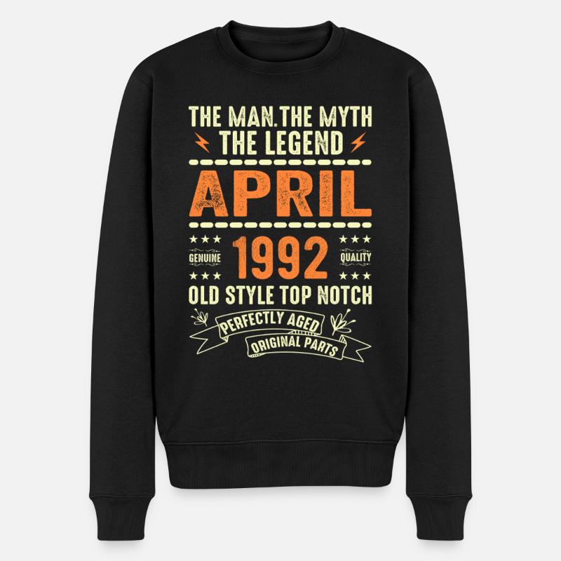 Avril 1992, AVRIL 1992 - Pull Premium bio Homme - noir