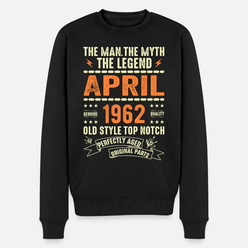 Avril 1962, AVRIL 1962 - Pull Premium bio Homme - noir