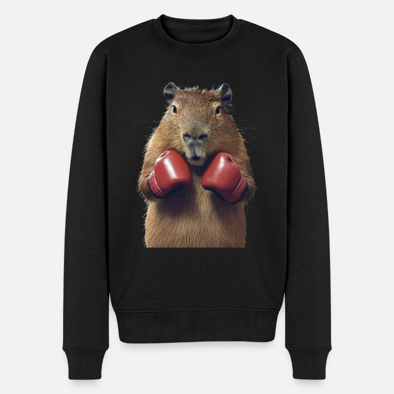 Wasserschwein - Männer Premium Bio Pullover - Schwarz
