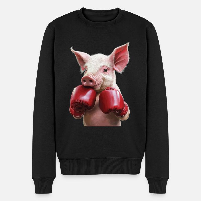 Schwein - Männer Premium Bio Pullover - Schwarz