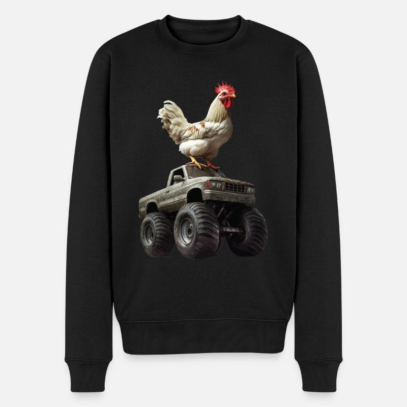 Huhn - Männer Premium Bio Pullover - Schwarz