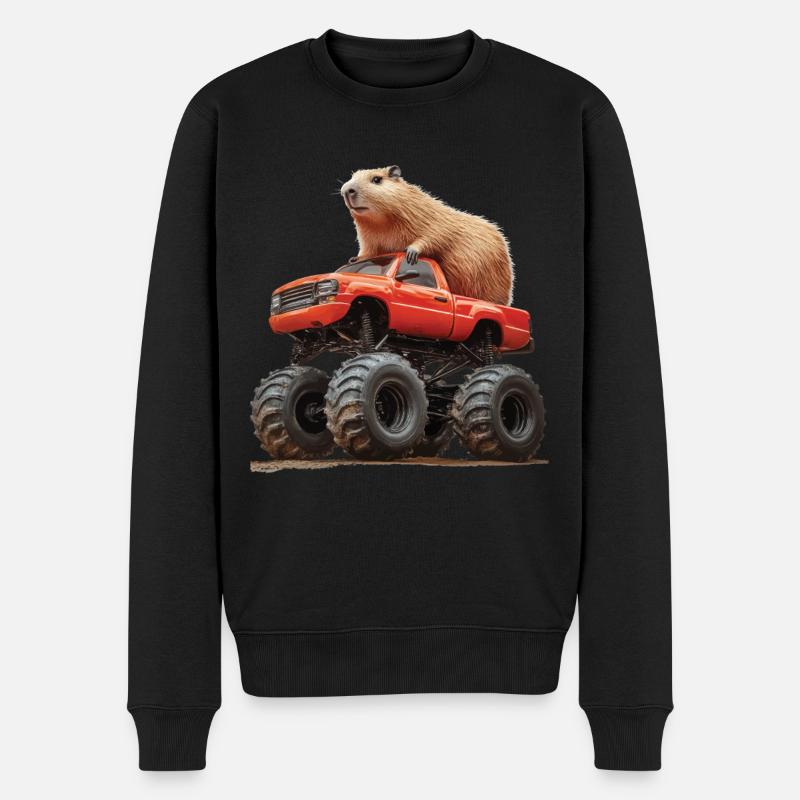 Wasserschwein - Männer Premium Bio Pullover - Schwarz