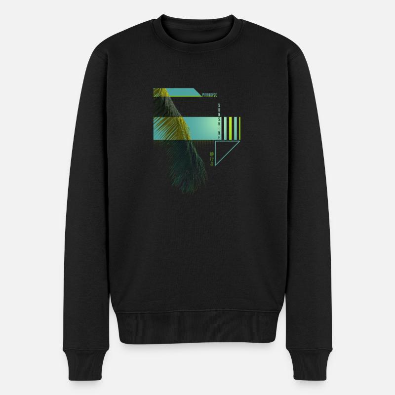 Paradis Soleil Sérénité Palmier - Pull Premium bio Homme - noir