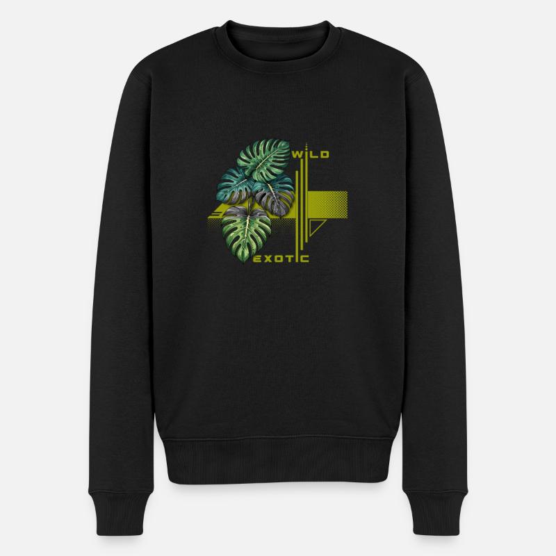 Monstera Bloom exotique sauvage - Pull Premium bio Homme - noir