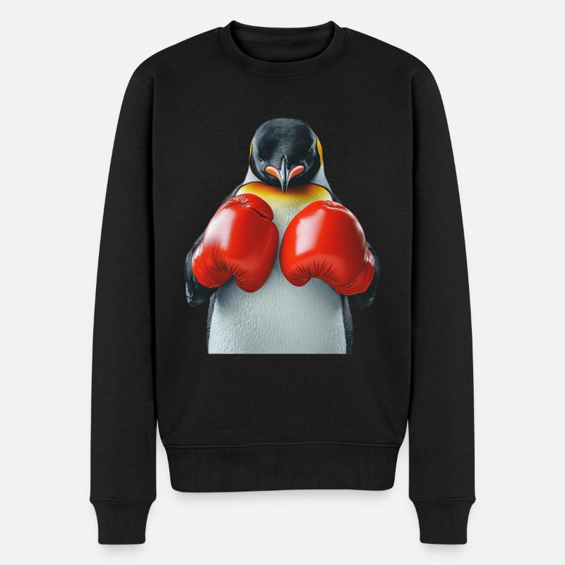 Pinguin - Männer Premium Bio Pullover - Schwarz